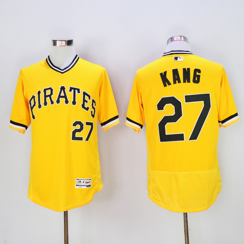Men Pittsburgh Pirates 27 Kang Yellow Elite MLB Jerseys